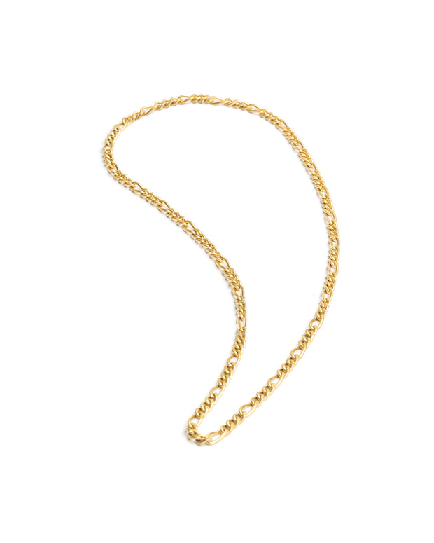 Collier figaro 3 mm en acier inoxydable finition plaqué or