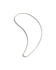 3 mm Fuchsschwanz-Halskette aus Edelstahl mit versilberter Oberfläche