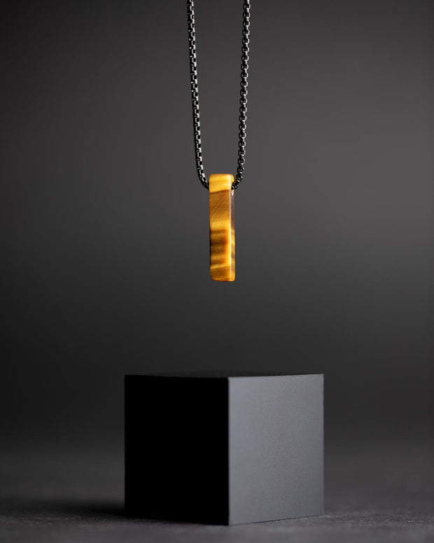 Stainless steel necklace with a Tiger Eye stone