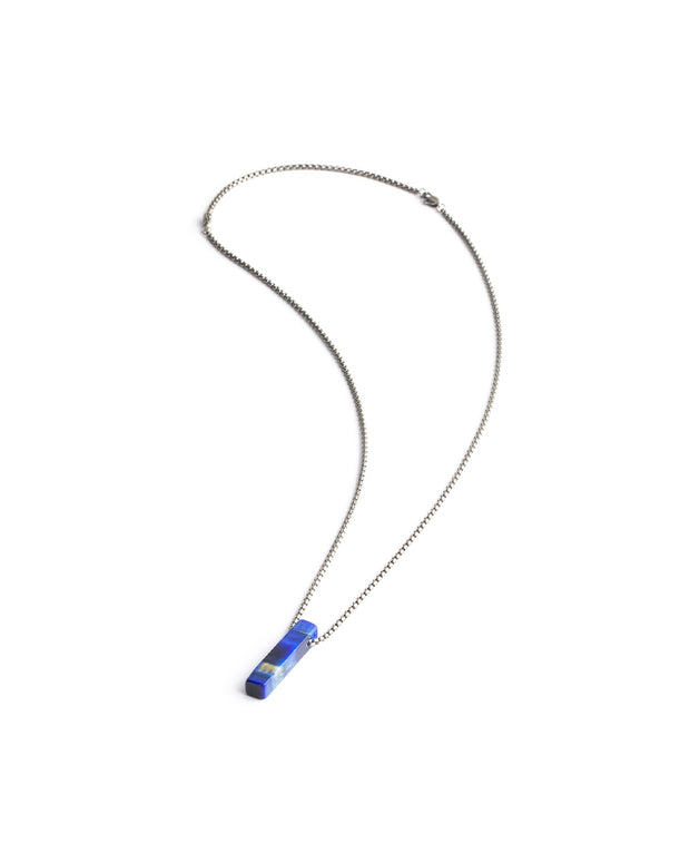 Halskette aus Edelstahl mit blauem Tigerauge-Stein