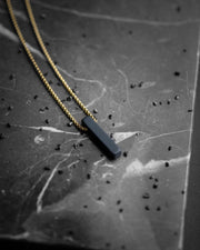 Gold stainless steel necklace with a Black Agate stone