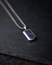 Halskette aus Volltitan mit blauem Jeremejevit-Stein