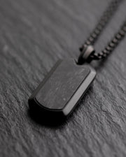 Full titanium necklace with black finish and Forged Carbon