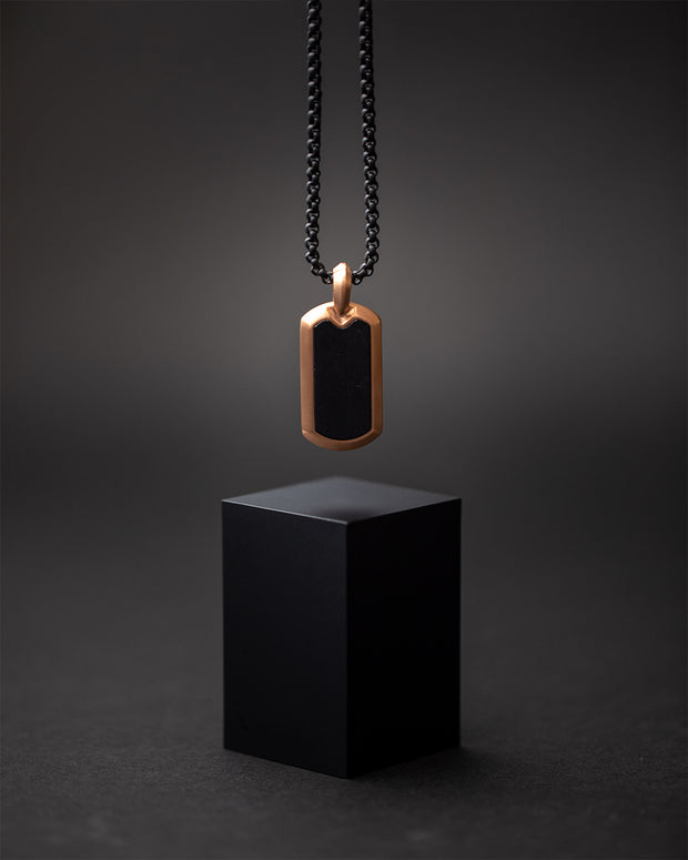 Full titanium necklace with bronze and Carbon Fiber finish
