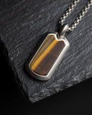 Full titanium necklace with Tiger Eye stone