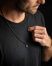 Titanium/Steel necklace with Black Agate stone