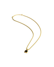 Titan/Stahl-Halskette mit 18-karätigem Goldfinish und schwarzem Achatstein