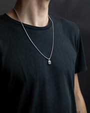 Titanium/Steel necklace with Grey Larvikite stone
