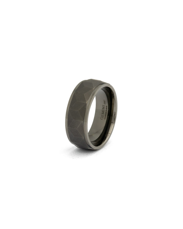 8mm Titanium ring with black on black finish